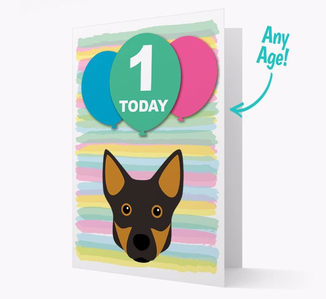 Ages 1-18 Birthday Card with {breedFullName} Yappicon