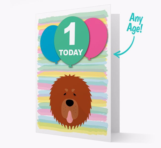 Ages 1-18 Birthday Card with {breedFullName} Yappicon