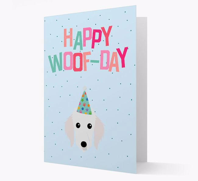 'Happy Woofday' Card with {breedFullName} Icon