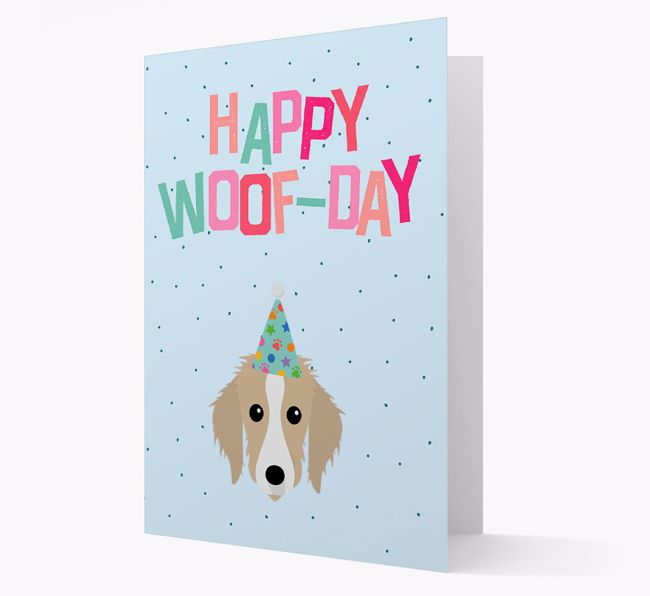 'Happy Woofday' Card with {breedFullName} Icon