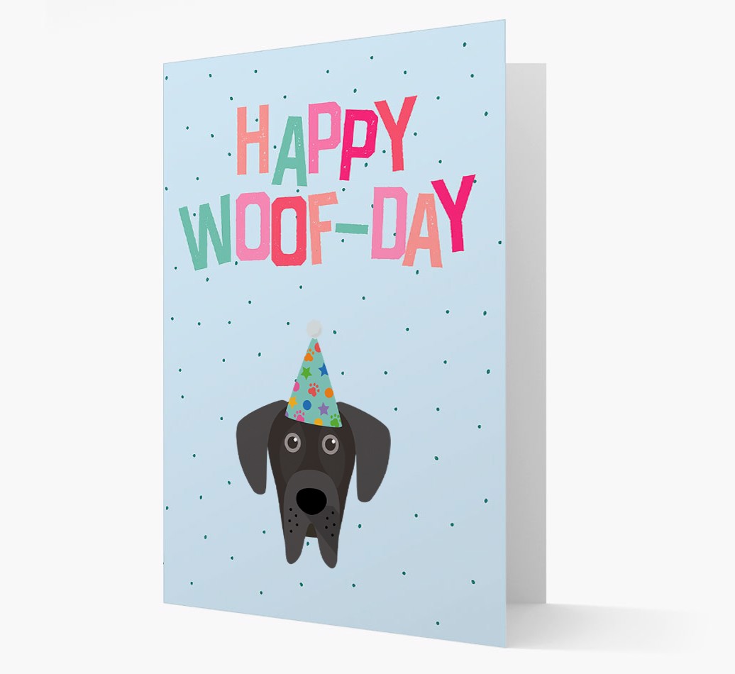 'Happy Woofday' - Personalised {breedFullName} Card- front