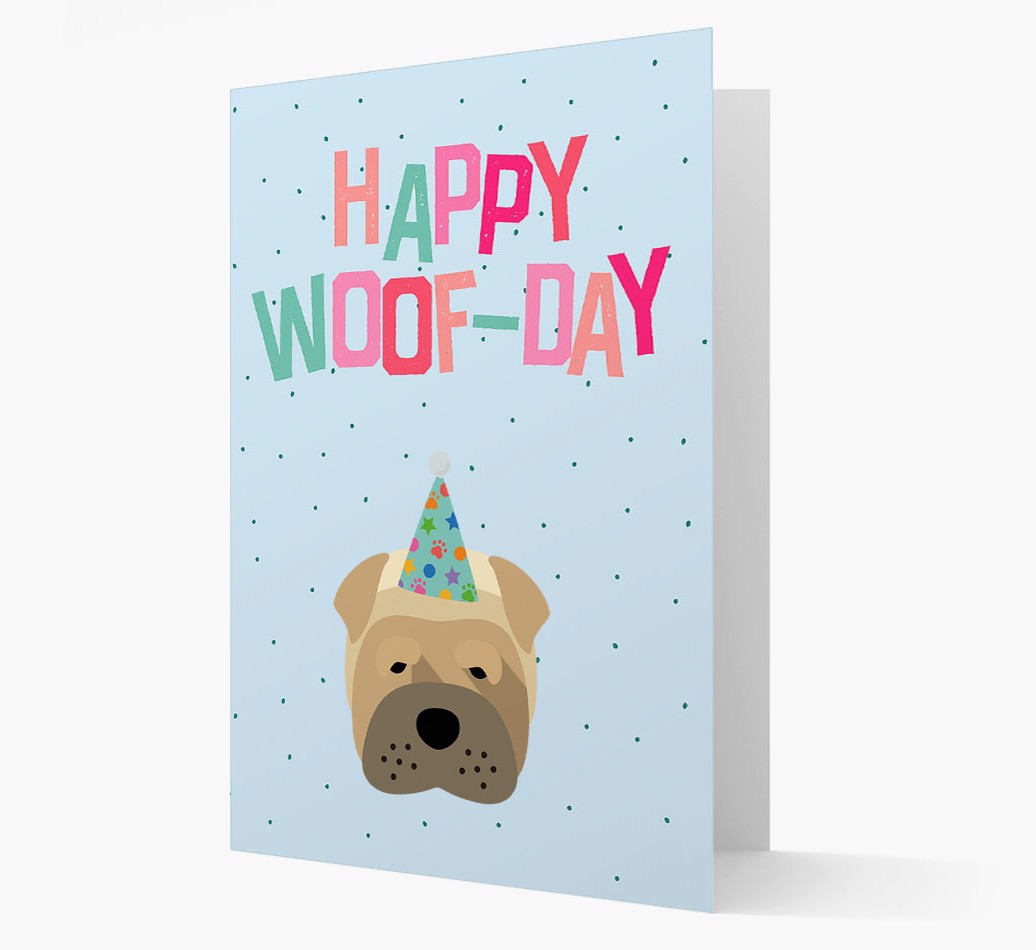 'Happy Woofday' - Personalised {breedFullName} Card- front