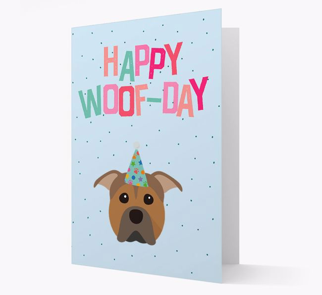 'Happy Woofday' Card with {breedFullName} Icon