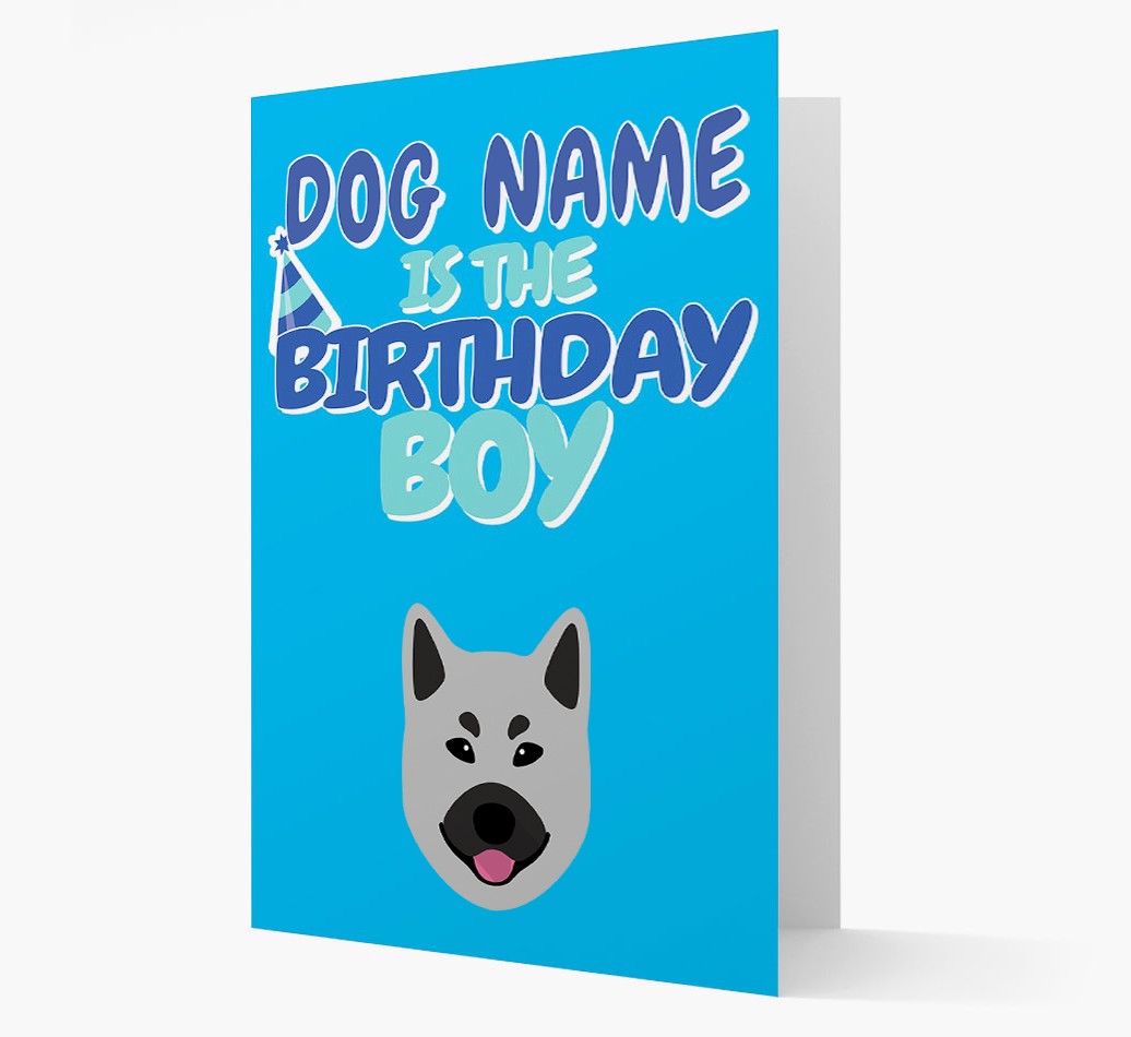 'Birthday Boy' - Personalized {breedFullName} Card- front