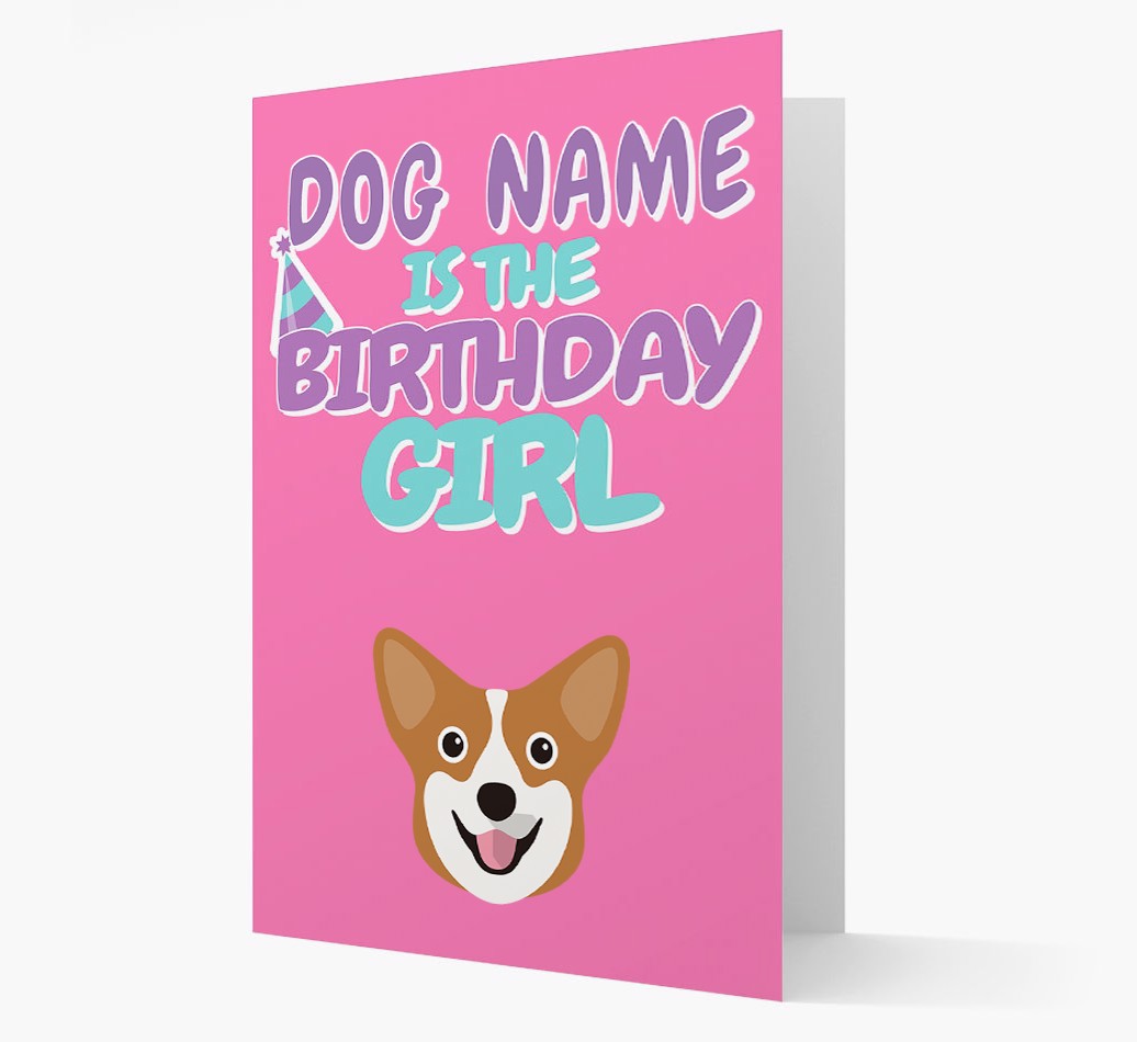 'Birthday Girl' Card with {breedFullName} Icon front