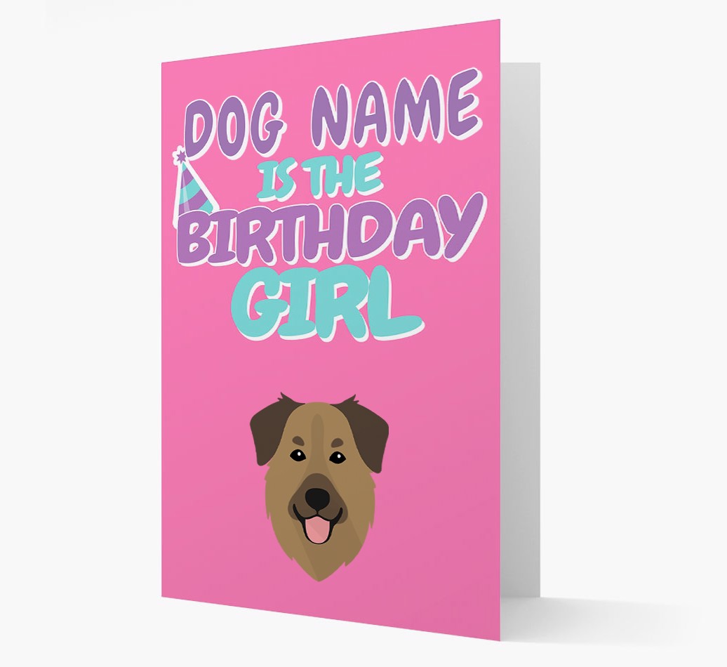 'Birthday Girl' Card with {breedFullName} Icon front