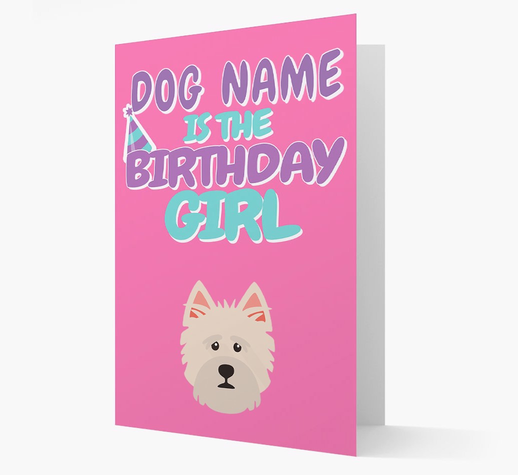 'Birthday Girl' Card with {breedFullName} Icon front