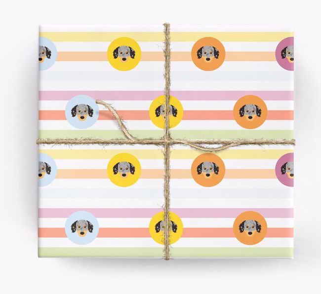 Colourful Wrapping Paper with {breedFullName} Icons