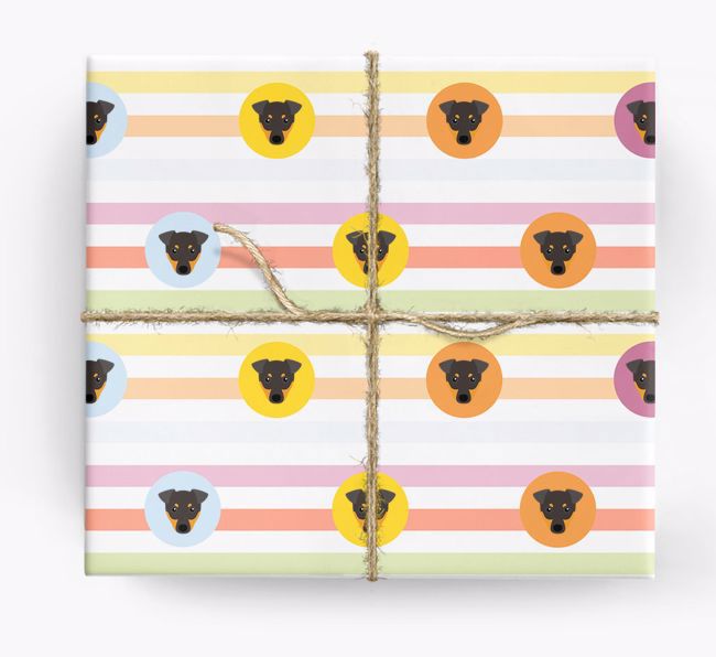 Colourful Wrapping Paper with {breedFullName} Icons