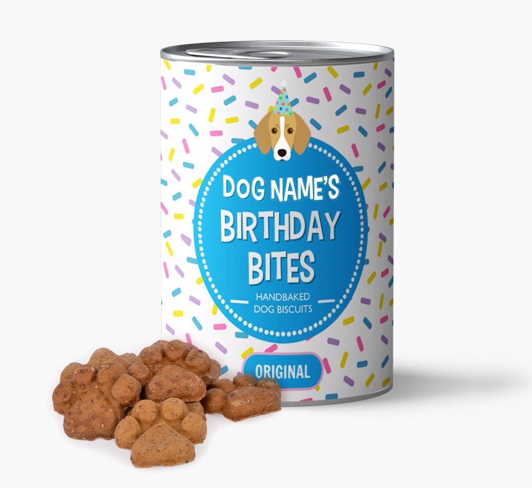 Personalised 'Birthday Bites' Baked Dog Biscuits