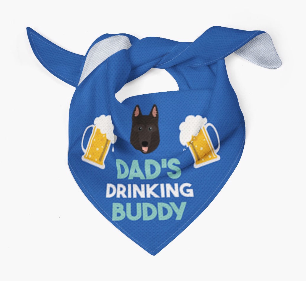Dad's Drinking Buddy : Personalized {breedFullName} Bandana - Tied bandana
