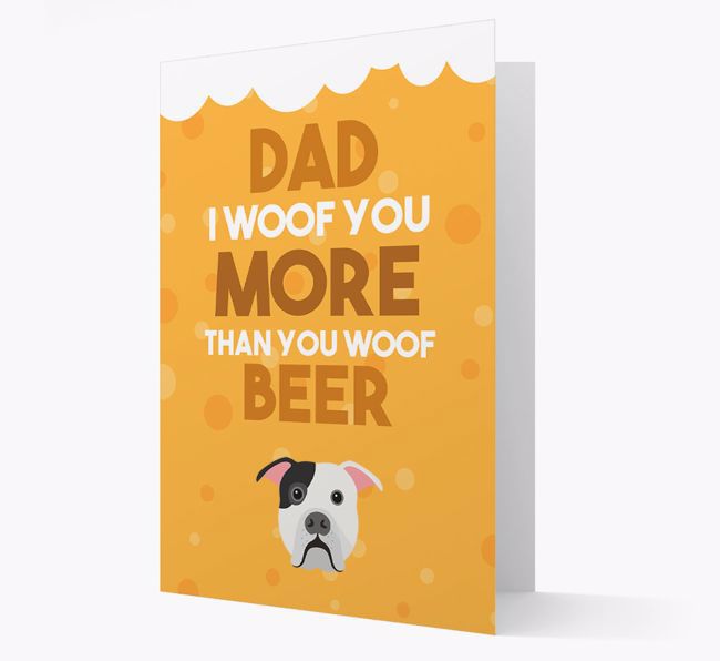 'Woof you more than you woof Beer' Card with {breedFullName} Icon