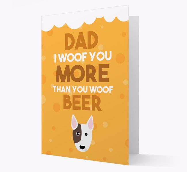 'Woof you more than you woof Beer' Card with {breedFullName} Icon