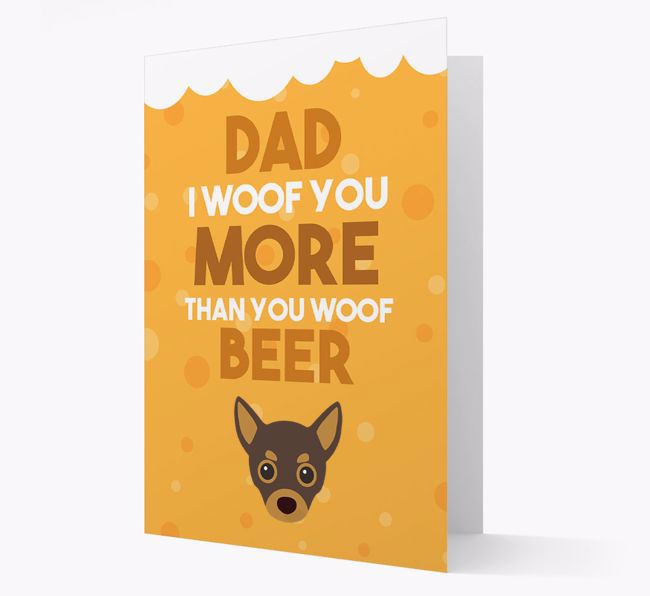 'Woof you more than you woof Beer' Card with {breedFullName} Icon