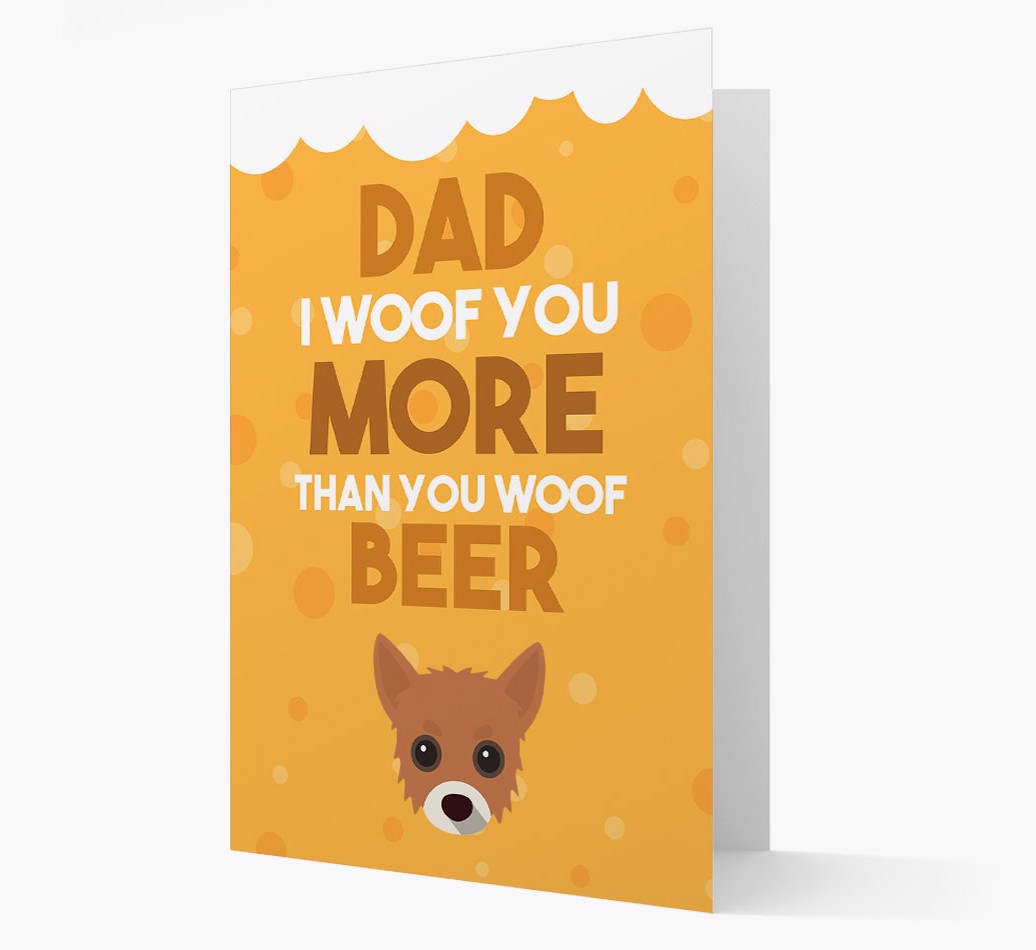 'Woof You More Than You Woof Beer' - Personalised {breedFullName} Card- front