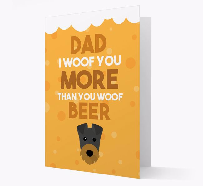 'Woof you more than you woof Beer' Card with {breedFullName} Icon