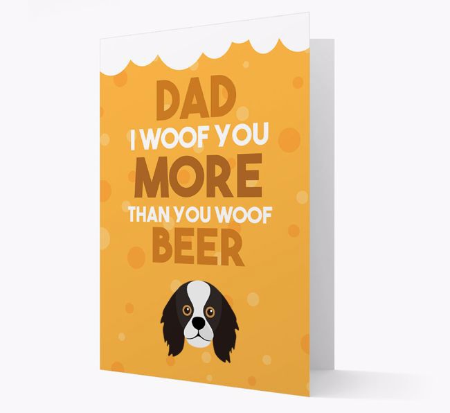 'Woof you more than you woof Beer' Card with {breedFullName} Icon