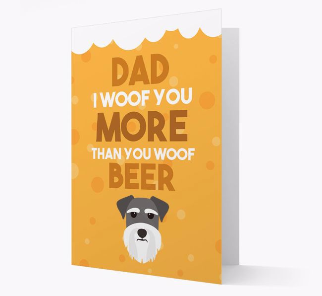 'Woof you more than you woof Beer' Card with {breedFullName} Icon