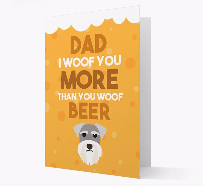 'Woof you more than you woof Beer' Card with {breedFullName} Icon