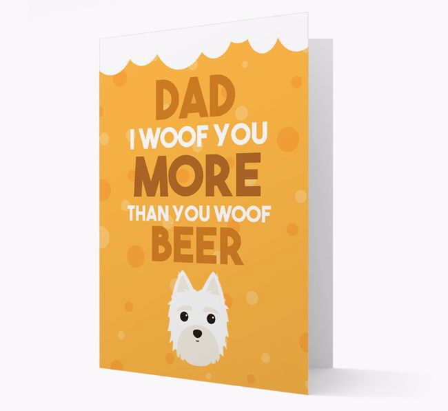 'Woof you more than you woof Beer' Card with {breedFullName} Icon