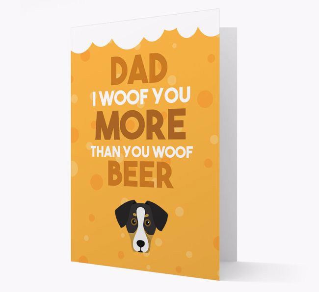 'Woof you more than you woof Beer' Card with {breedFullName} Icon