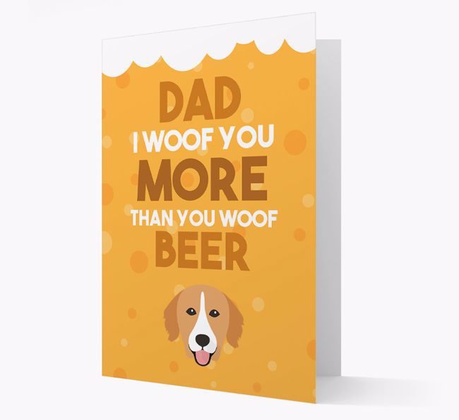 'Woof you more than you woof Beer' Card with {breedFullName} Icon