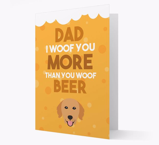 'Woof you more than you woof Beer' Card with {breedFullName} Icon