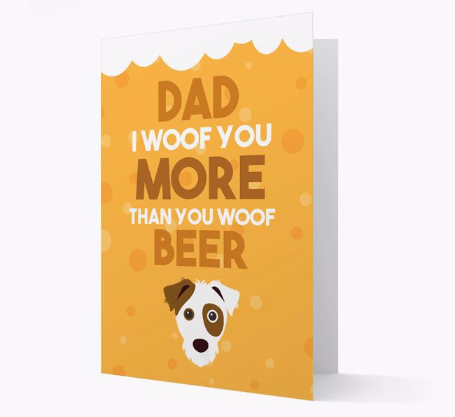 'Woof you more than you woof Beer' Card with {breedFullName} Icon