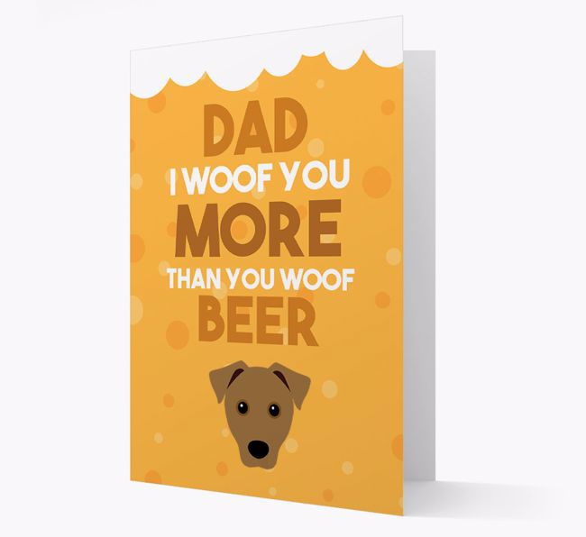 'Woof you more than you woof Beer' Card with {breedFullName} Icon