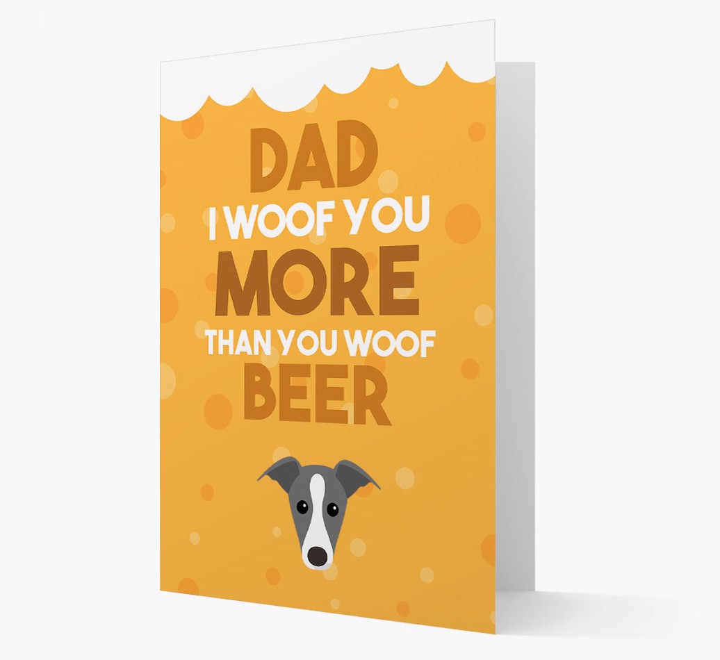 'Woof You More Than You Woof Beer' - Personalized {breedFullName} Card- front