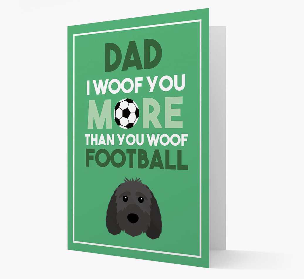 'Woof You More Than You Woof Football' - Personalised {breedFullName} Card - front