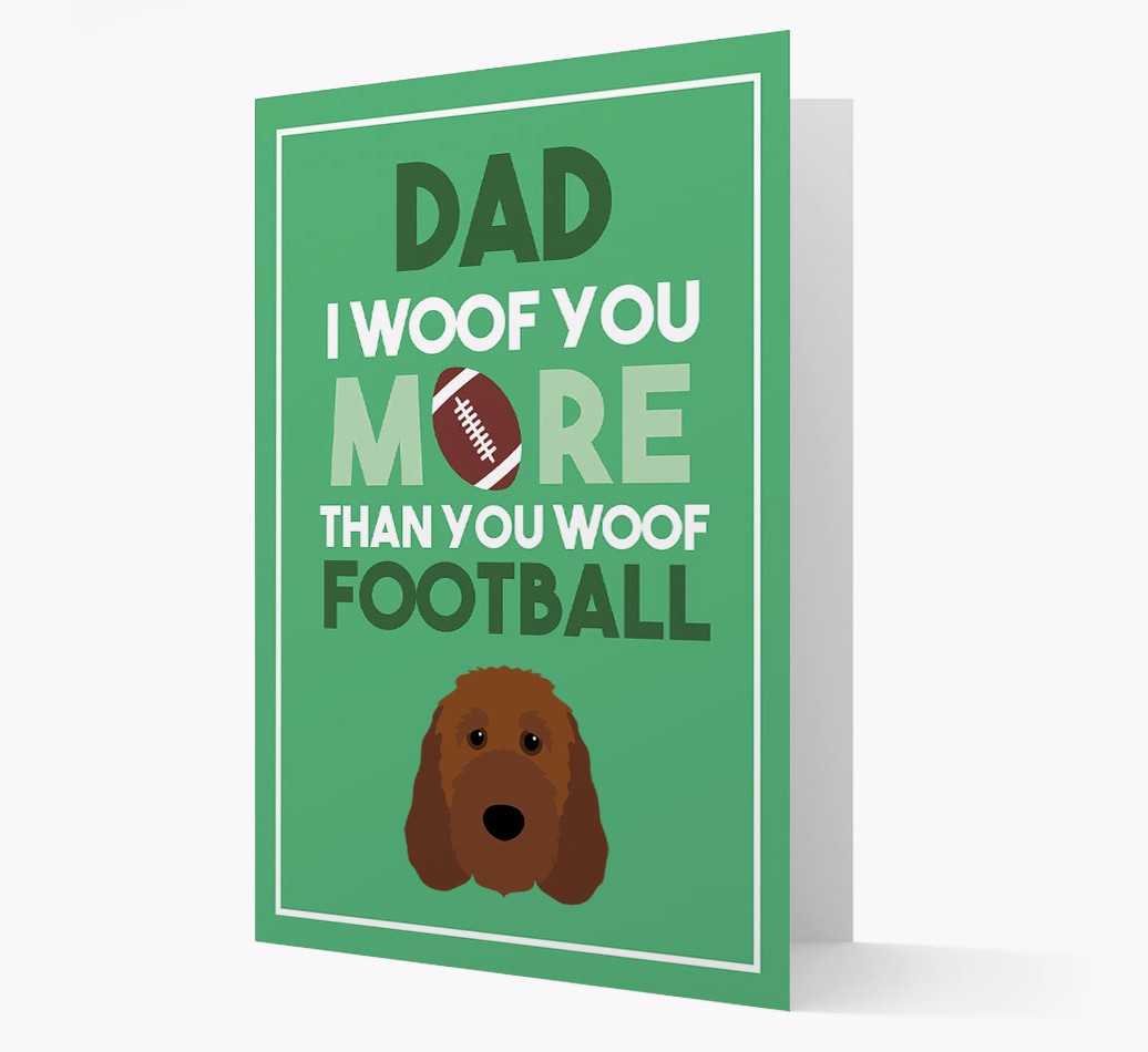 'Woof You More Than You Woof Football' - Personalized {breedFullName} Card - front