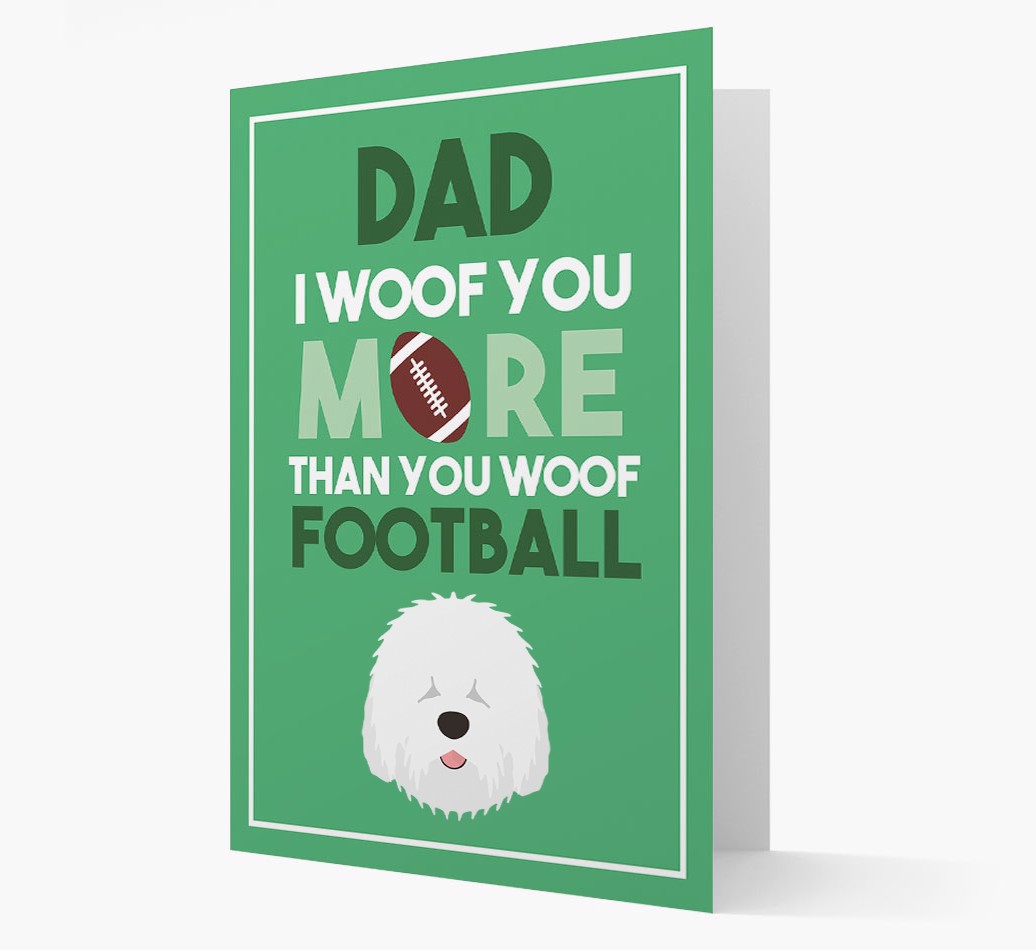 'Woof You More Than You Woof Football' - Personalized {breedFullName} Card - front