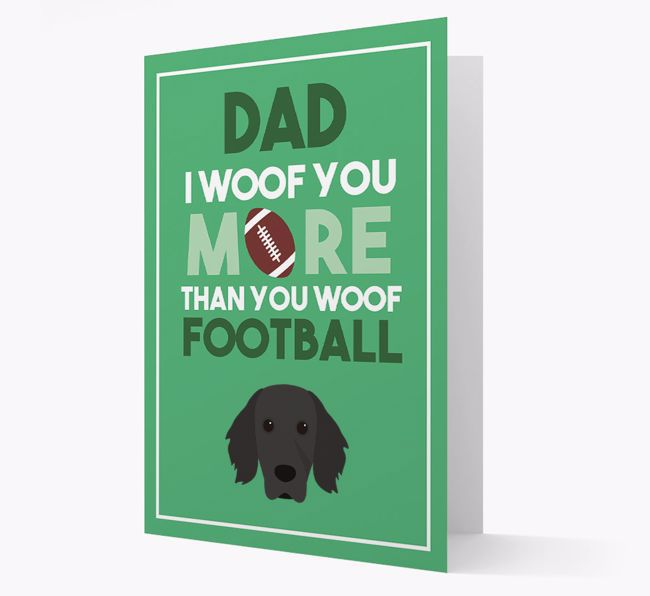 'Woof you more than you woof Football' Card with {breedFullName} Icon