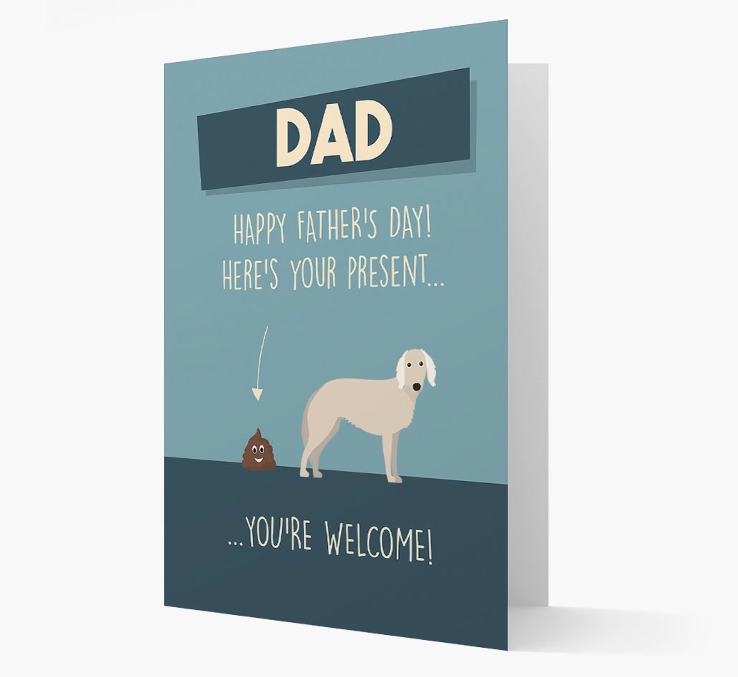 'Dad, Here's Your Present' - Personalised {breedFullName} Card- front
