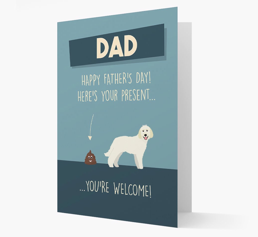 'Dad, Here's Your Present' - Personalised {breedFullName} Card- front