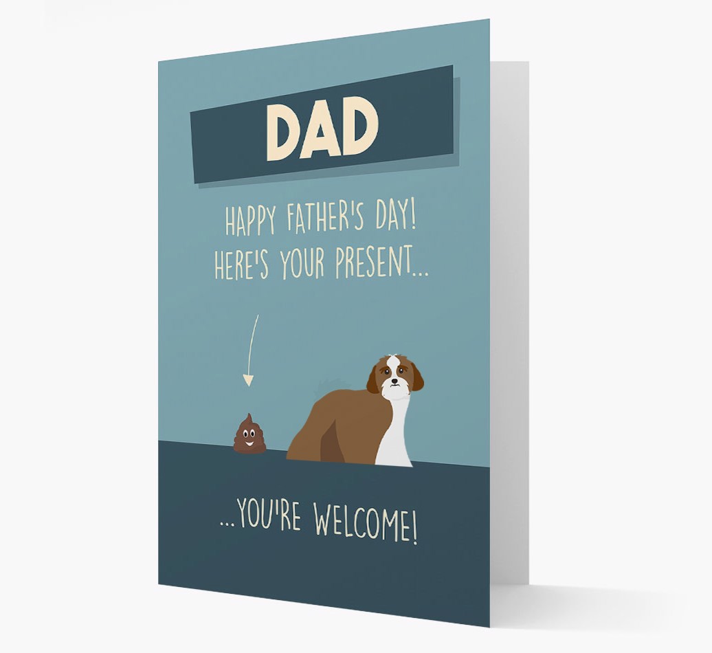 'Dad, Here's Your Present' - Personalized {breedFullName} Card- front