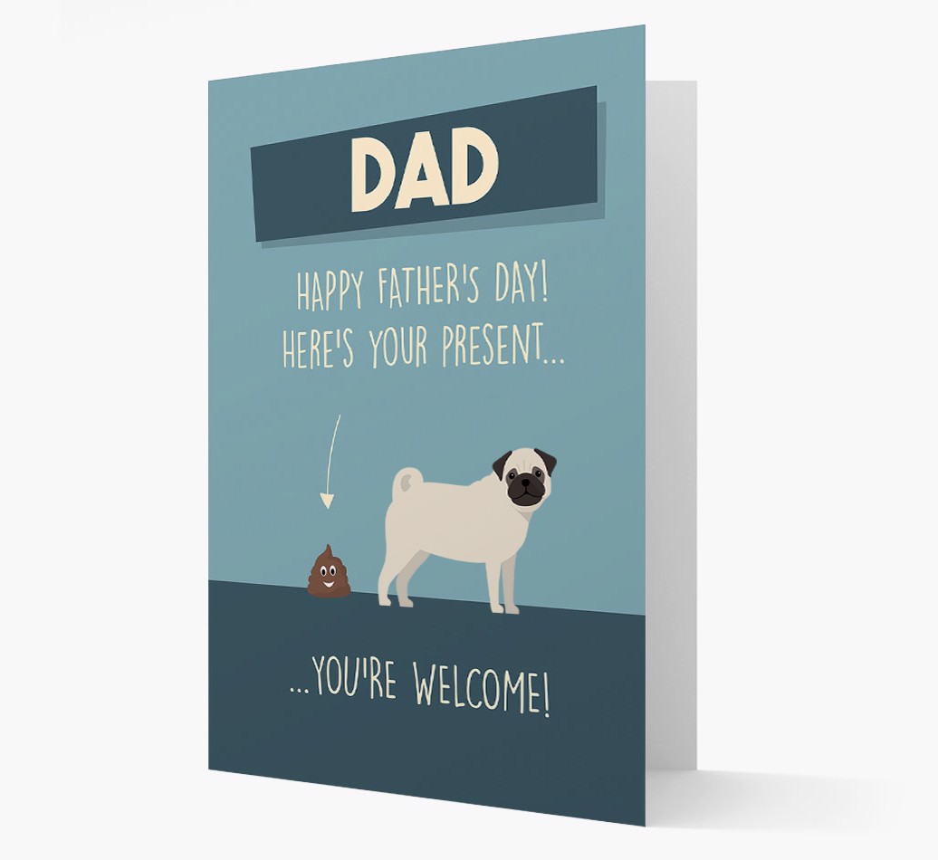 'Dad, Here's Your Present' - Personalized {breedFullName} Card- front