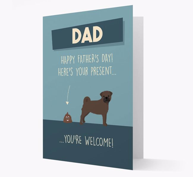 'Dad, here's your present...' Card for {breedFullName} Dad