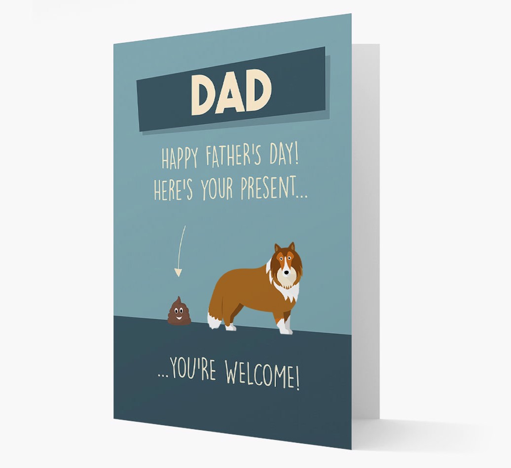 'Dad, Here's Your Present' - Personalised {breedFullName} Card- front