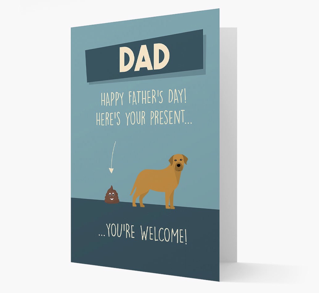 'Dad, Here's Your Present' - Personalised {breedFullName} Card- front