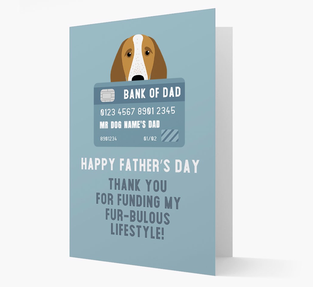 'Bank OF Dad' - Personalised {breedFullName} Card Front