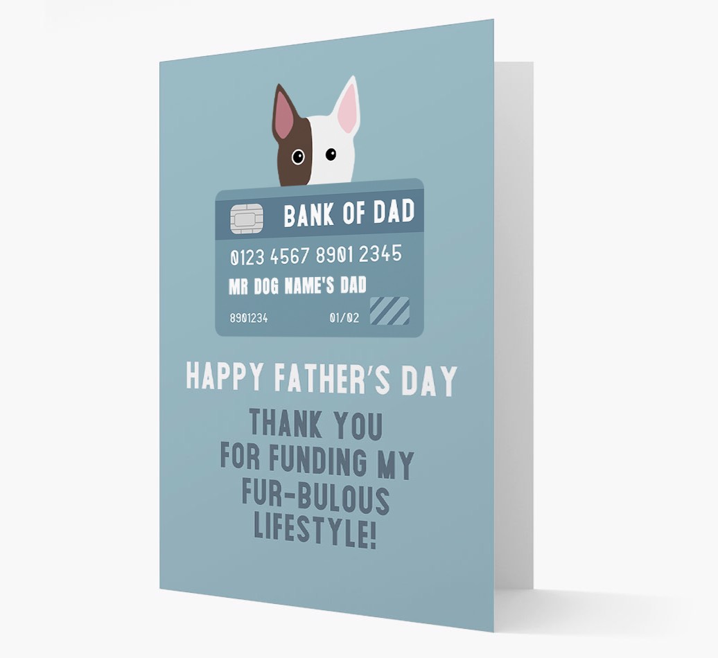 'Bank OF Dad' - Personalized {breedFullName} Card Front