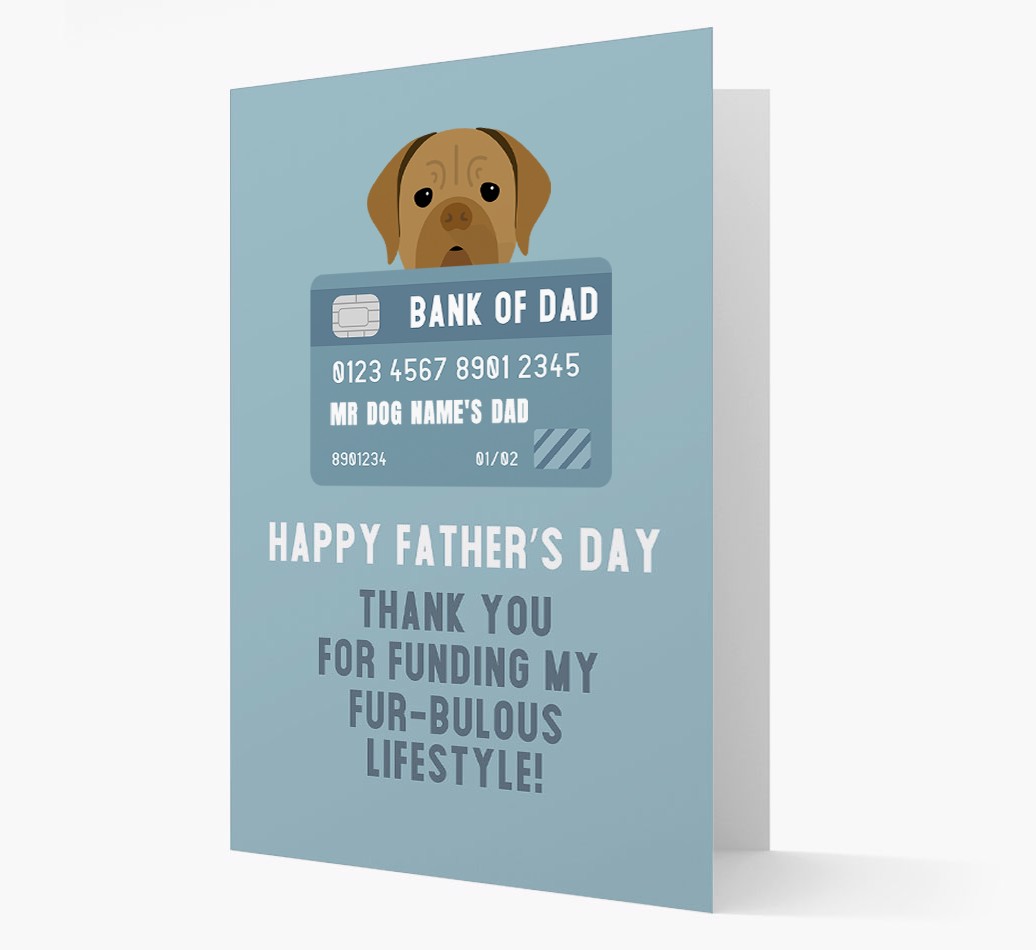 'Bank OF Dad' - Personalized {breedFullName} Card Front