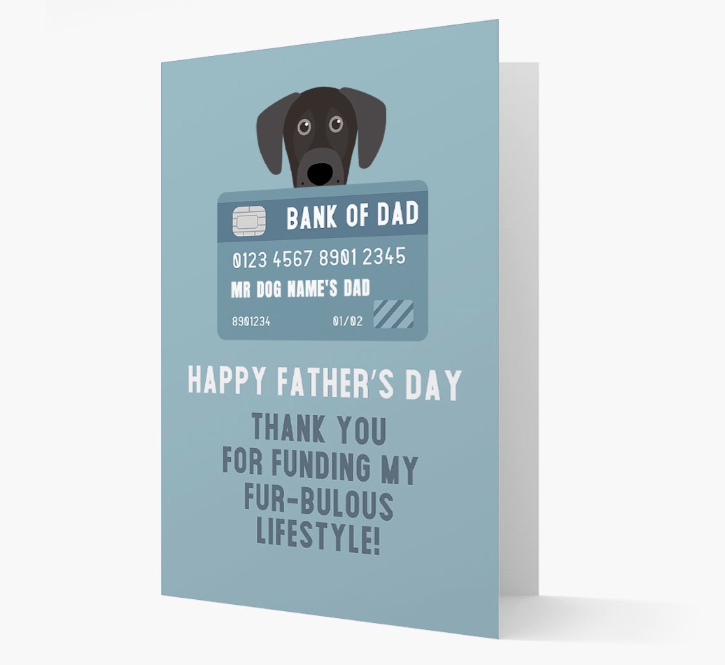 'Bank OF Dad' - Personalised {breedFullName} Card Front