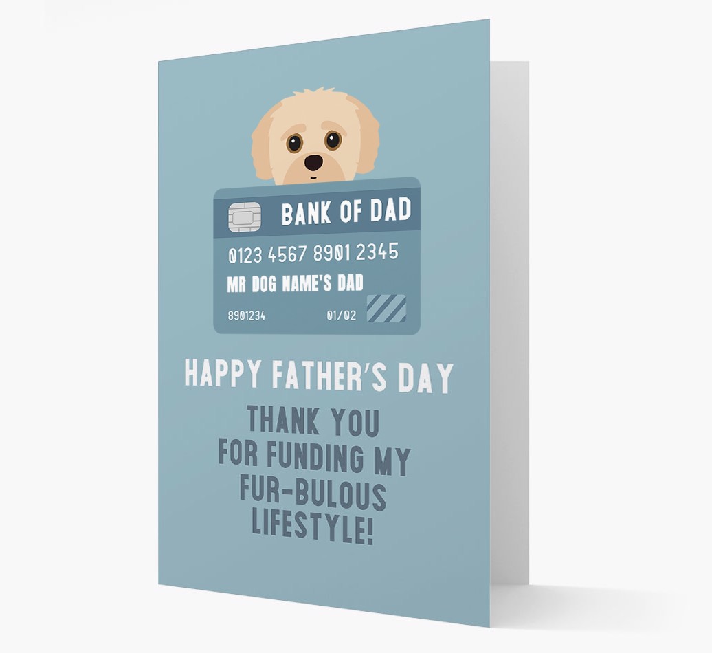 'Bank OF Dad' - Personalised {breedFullName} Card Front