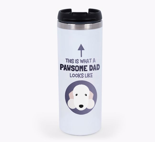 'This is what a pawsome Dad looks like!' Travel Mug with {breedFullName} Icon