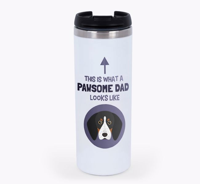 'This is what a pawsome Dad looks like!' Travel Mug with {breedFullName} Icon