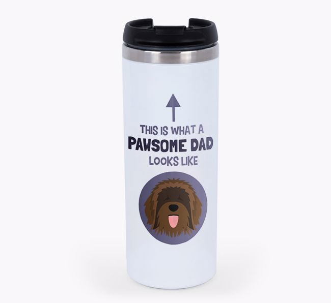 'This is what a pawsome Dad looks like!' Travel Mug with {breedFullName} Icon