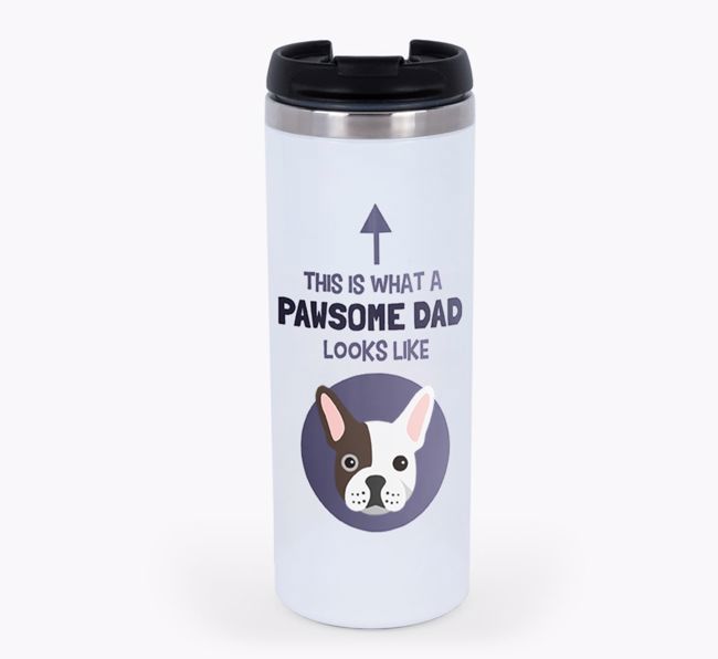 'This is what a pawsome Dad looks like!' Travel Mug with {breedFullName} Icon